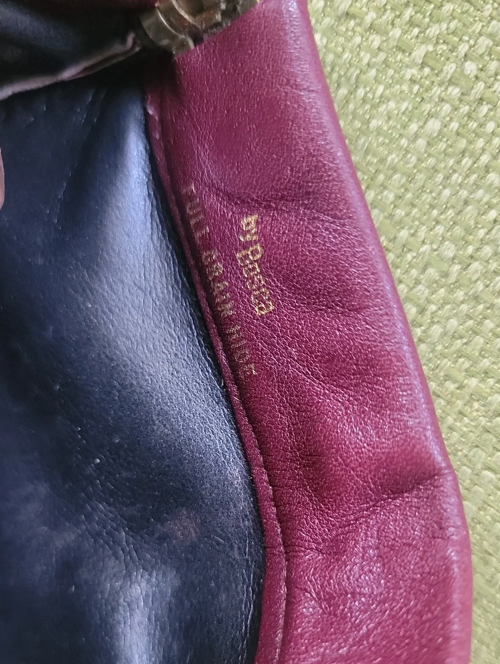 Vintage By BOSCA Leather  Clutch with Gold Accent